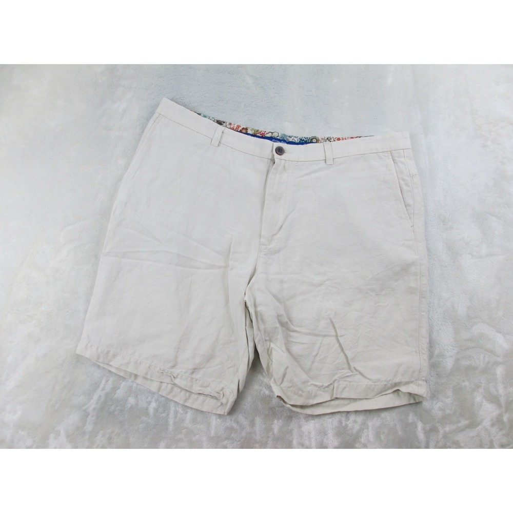 Tommy Bahama Shorts Mens 40 Brown Tan Linen Blend Pockets Chino* - Picture 2 of 8